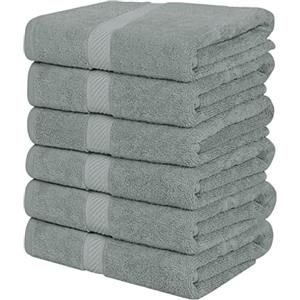 Utopia Towels - 6 Asciugamani di Cotone - (60 x 120 cm), Grigio - Asciugamani per Piscina, Spa e Palestra Asciugamani di Medie Dimensioni, Leggeri e Molto Assorbenti (Grigio freddo)