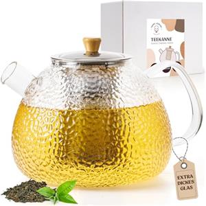 Happy Lemuro Teiera in vetro con filtro - 1,5 litri - maggiore spessore del vetro - teiera in vetro - teiera in vetro - teiera in vetro - teiera per tè - teiera in vetro - teiera | set da tè