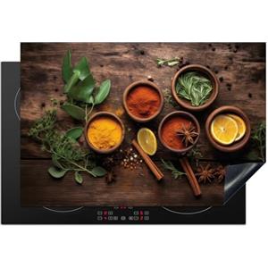 KitchenYeah© Copri Piano Induzione 77x51 cm Cucina Coprifornelli Copertura Protezione Cottura Tutto per la Cucina Frutta - Spezie - Erbe - Cannella - Stampa su legno