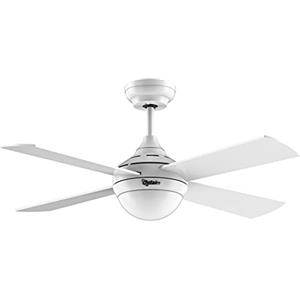 Ovlaim Ventilatore da Soffitto da 122 cm con Led Luce (3 colori) e Telecomando (6 velocità), motore DC a silenzioso e risparmio energetico, adatto per l'estate e l'inverno - Bianco