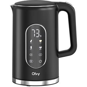 Olvy Bollitore elettrico da 1,7L senza fili, controllo della temperatura e funzione di mantenimento in caldo, doppia parete in acciaio inox Cool-Touch, filtro anticalcare - kettle elettrico 2200W