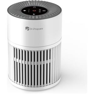 Dr.Prepare Purificatore d'Aria Hepa Silenzioso 15dB Ingresso Aria a 360° Basso Consumo 12W Modalità Sleep Prefiltro Lavabile Purificatore d'Aria Portatile per Camere da Letto Dormitorio Ufficio