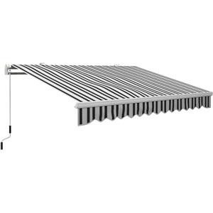 Outsunny Tenda da Sole 4x2.5 m con Manovella, Struttura in Alluminio e Tessuto Poliestere 280g/㎡, Protezione UV per Esterni
