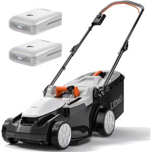 LiTHELi U20 Litheli Tagliaerba Tosaerba a Batteria 37cm, 2x 20V Batterias 4.0Ah, Altezza Regolabile 25-75mm, Sacco 40L, per Prati Fino a 300m²