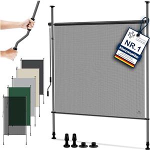 KESSER® Tenda da sole verticale a morsetto, 100 x 310 cm, estensibile e oscurante, tenda verticale con manovella manuale senza foratura, protezione privacy per balcone e paravento per giardino e