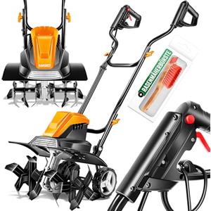 MASKO® Motozappa elettrica 1500W | larghezza di lavoro 45 cm - profondità di lavoro 20 cm | zappatrice per terreno | fresatrice agricola - coltivatore - fresa da giardino | zappatrice elettrica