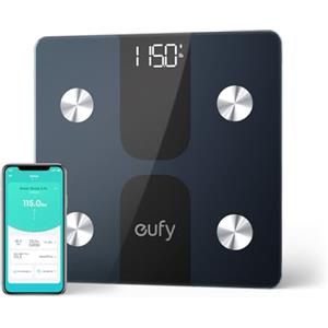 eufy C1 Bilancia Smart con Bluetooth, Grande Display LED, 12 Misurazioni, Analisi delle Composizione del Corpo con Peso/Grasso Corporeo/BMI/Fitness Body, Auto On/off, Superficie in Vetro Temperato