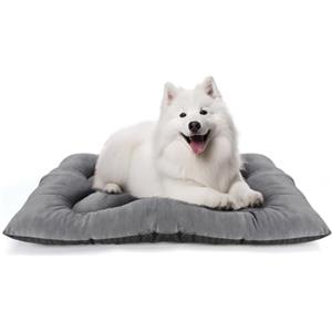 Nobleza Cuscino per Cane Taglia Grande, Cuccia Cane Interno，Materassino Cane, Morbida e Lavabile, Base Antiscivolo, Lettino per Cani Grande, 100x66x13cm, Grigio