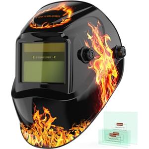 YESWELDER Casco per Saldatura True Color, Maschera per Saldatura Oscuramento Automatico Blocco della Luce Blu, Casco Saldatore 4/9-13 ampia schermatura per ARC MIG TIG