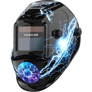 YESWELDER Casco per Saldatura True Color, Maschera per Saldatura Oscuramento Automatico Alimentata Energia Solare, Casco Saldatore 4/9-13 ampia schermatura per ARC MIG TIG