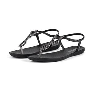 Ipanema CLASS Twist Sandal FEM - Sandali da donna con decorazioni glitterate, suola piatta, Nero grigio scuro, 35/36 EU
