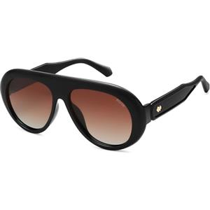 SOJOS Occhiali da sole polarizzati oversize alla moda da aviatore donna uomo retrò vintage anni '70 stile occhiali da sole protezione UV SJ2390, Grading nero/marrone scuro, X-Large