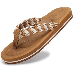 ARRIGO BELLO Infradito Da Donna Estive Sandali Ciabatte Antiscivolo Pantofole Eleganti Estate E Comodi Per La Piscina Il Mare La Spiaggia Taglie 36-41 (Marrone，39)