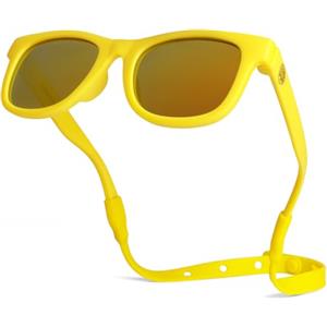 BABY SUNNIES Occhiali da sole polarizzati per bambini, con cinturino, infrangibili, flessibili, per neonati da 0 a 24 mesi, Giallo