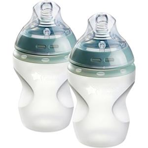 Tommee Tippee Biberon, biberon Natural Start anti-colica in silicone con tettarella a flusso lento simile al seno materno, 260ml, utilizzabile fin dalla nascita, autosterilizzante, confezione da 3