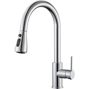 CECIPA Rubinetto Lavello Cucina con Doccetta, Miscelatore Cucina Estraibile di 40CM con 2 Modalità, Rubinetto in Acciaio Inox, Miscelatore Girevole a 360°, Cromato