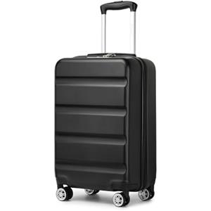 KONO Valigia da Cabina 55 cm, Piccolo Valigie Trolley Bagaglio a Mano per Viaggi e Affari, Leggera Rigida Serratura TSA, Doppie Ruote Girevoli (Nero, 55 x 35 x 22 cm)