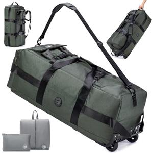 SUCIKORIO Borsone da Viaggio Con Ruote, Impermeabile 3 In 1 Zaino da Viaggio Aereo Bagaglio a Mano con Organizer Viaggio Grande 80L XL Borsa da Viaggio Unisex Weekender per Aereo, Viaggi, Palestra