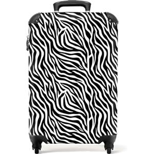 NoBoringSuitcases.com bagaglio a mano, trolley, valigia da 10 kg, rigida, leggera, valigie da viaggio per cabina, aereo, con 4 ruote girevoli, manico estensibile, robusto, 55x40x20 cm, Design zebrato