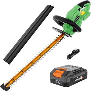 WORKPROX Tagliasiepi a Batteria 20V con Batteria da 2,0 Ah e Cavo di Ricarica Type-C, Tagliasiepi Elettrico, Lunghezza Lama 51 cm, Diametro di Taglio 18 mm, Ideale per Giardino, Siepi e Arbusti