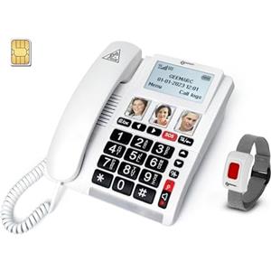 Geemarc CL9000 - Telefono di Emergenza con Braccialetto SOS Impermeabile, Pulsanti Grandi e Volume Amplificato