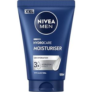 NIVEA MEN Hydrocare Crema Idratante 48H XXL 100 ml, Crema viso uomo in maxi formato per 3x effetto idratante, Skincare uomo con Aloe Vera nutriente e rinfrescante per tutti i tipi di pelle