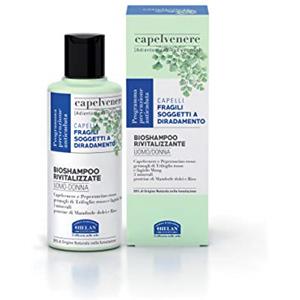 Helan, Capelvenere - Shampoo Professionale Capelli Rivitalizzante 99% Origine Naturale con Olio di Mandorle Dolci, Shampoo Anticaduta Delicato con Sali Minerali, Detergente per Capelli Fragili, 200 ml