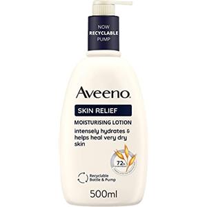 Aveeno Skin Relief Crema Nutriente Senza Profumo, Crema corpo idratante 72h con triplo complesso lenitivo di Avena e Burro di Karité, Crema corpo idratante pelle secca e sensibile, 500 ml