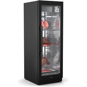 KLARSTEIN Frigo per Frollatura Carne, 352L Armadio Stagionatura con Controllo Temperatura e Umidità, Illuminazione UVC Antibatterica, Pannello Touch, Porta Doppio Vetro, Nero