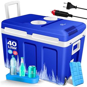 KESSER® Frigo box 40L con ruote | per mantenere il calore e il raffreddamento | frigo box termoelettrico | 12 Volt e 230 Volt| Mini frigo | Box termico per auto| incl. Pacchetti di raffreddamento