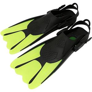 mizikuu Pinne da snorkeling, regolabili, misura 39-43, per bambini e adulti, con tacco aperto, pinne corte, unisex, per nuoto e snorkeling, verde