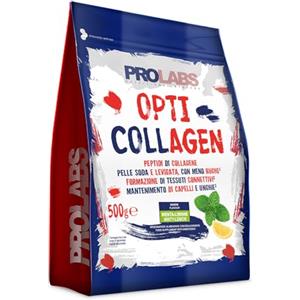 PROLABS - Integratore di collagene idrolizzato OPTI COLLAGEN, con Zinco e Manganese, Supporto Pelle, Capelli, Unghie e Tessuti Connettivi, Pelle Idratata, Contrasto Rughe, Menta-Limone, 500 g