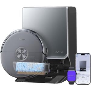 NARWAL Flow 2 Robot Aspirapolvere e Lavapavimenti a Rullo, Lavaggio FlowWash a 60 °C, Potenza di A da 31.000 Pa, Tecnologia CarpetFocus™, Lavaggio del Mocio a 100 °C e Asciugatura a 60 °C