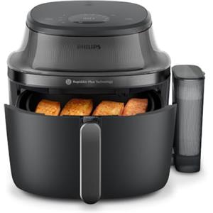 Philips Airfryer Serie 5000 con vapore: Frittura ad aria, cottura a vapore o combinata, 21 modalità, Capacità 7,2 L, Tec. RapidAir Plus, finestrella, Rivestimento ceramica, Auto SteamClean (NA540/00)