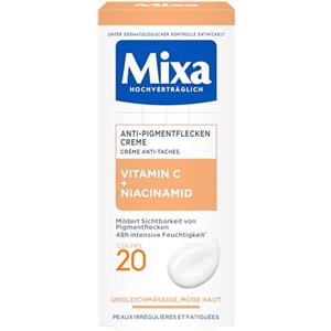 Mixa Crema antipigmento, per pelli irregolari, sensibili e sensibili con vitamina C e niacinamide, adatto per viso e collo, SPF 20, ipoallergenico, 50 ml