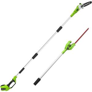 Greenworks G40PSH Sega e Tagliasiepi ad Asta a Batteria 2 in 1, Tracolla, Barra della Sega ad Asta 20cm, Lame Tagliasiepi Doppia Azione 51cm, SENZA Batteria 40V e Caricabatterie, Garanzia 3 Anni
