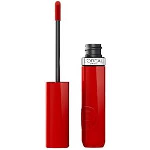 L'Oreal Paris L'Oréal Paris Rossetto Liquido, Colore Intenso ed Effetto Laccato, Tenuta 16H, Resistente alle Sbavature, No Transfer, Con Squalano, Infaillible Laque Resistence, Tonalità: 415 Red Bisou, 4,3 ml