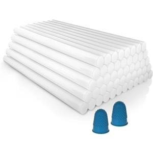 Aututer 48 bastoncini per colla a caldo, 11 mm x 200 mm, pistola per colla a caldo, con 2 tappi di protezione per le dita, ad asciugatura rapida, per pistola per colla a caldo