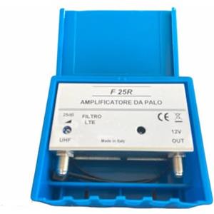 Vsnetwork Amplificatore Antenna TV da Palo con Filtro Lte/5G, Guadagno Massimo 25Db Regolabile, Amplificatore Antenna TV 1 Ingresso Uhf