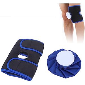Agatige Fascia per ginocchio per terapia del freddo con borsa del ghiaccio, manica di compressione per lesioni da impacco freddo riutilizzabile regolabile in gel per gomito caviglia polpaccio