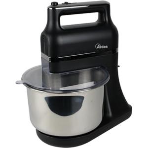 ARDES - ARSBAT02 SATURNIUM Sbattitore Elettrico con Recipiente Autorotante da 3.5 L - Coperchio con Fruste e Ganci Impastatori - Sbattitore per Mescolare, Sbattere e Montare