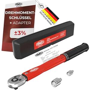 FAMEX 10878-2A - Chiave dinamometrica 1/4 (6,3 mm), 5-30 Nm, per la misurazione in entrambe le direzioni di rotazione, per bicicletta, e-bike, auto, meccanica, adattatore, piccola