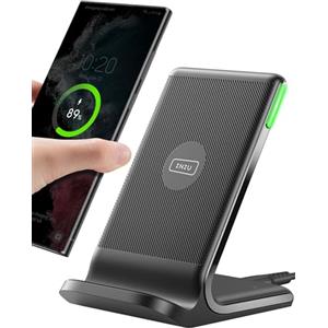 INIU Caricatore Wireless per iPhone, INIU 15W Stazione di Ricarica Wireless con Luce adattiv Supporto Telefono per iPhone 17 16 15 14 13 12 11 Pro Max Samsung Galaxy Google Pixel etc