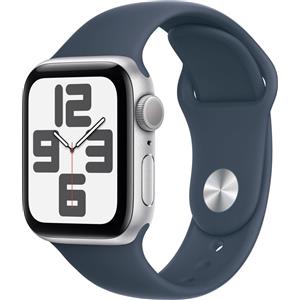 Apple Smartwatch Apple Watch SE GPS Cassa 40mm in Alluminio Argento con Cinturino Sport S.M Blu Tempesta