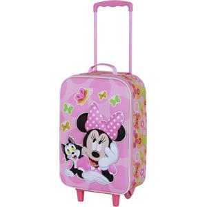 Disney Principesse Flowers-Valigia Trolley Soft 3D, Rosa, 17 x 33 x 52 cm, Capacità 26 L