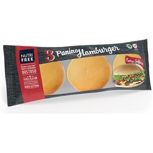 NUTRIFREE Panino Hamburger 110g - Soffice e Pronto da Farcire, Senza Glutine, Latte e Uova