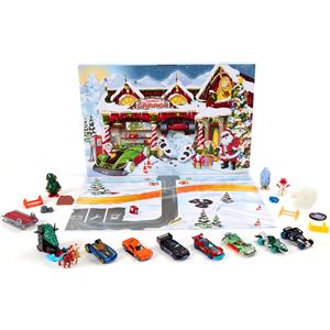 Hot Wheels Calendario dell'Avvento Hot Wheels con sorprese per 24 giorni, veicoli e accessori