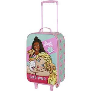 Karactermania Barbie Pets-Valigia Trolley Soft 3D, Rosa, 17 x 33 x 52 cm, Capacità 26 L