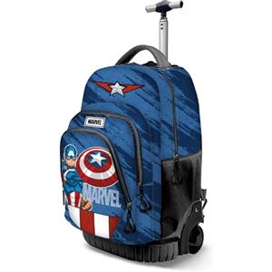 Marvel Captain America Gears-Zaino Trolley GTS FAN, Blu, 32 x 47 cm, Capacità 39 L