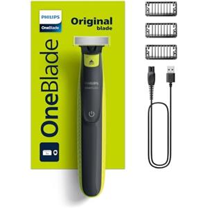 Philips Regolabarba - PHILIPS - Oneblade QP2724/10 - 3 accessori (1 / 3 / 5 mm) inclusi - senza fili ricaricabile - Verde / Nero